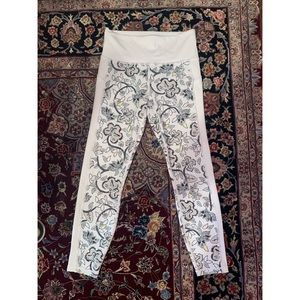 Athleta White Floral Leggings